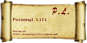 Pozsonyi Lili névjegykártya