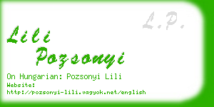 lili pozsonyi business card